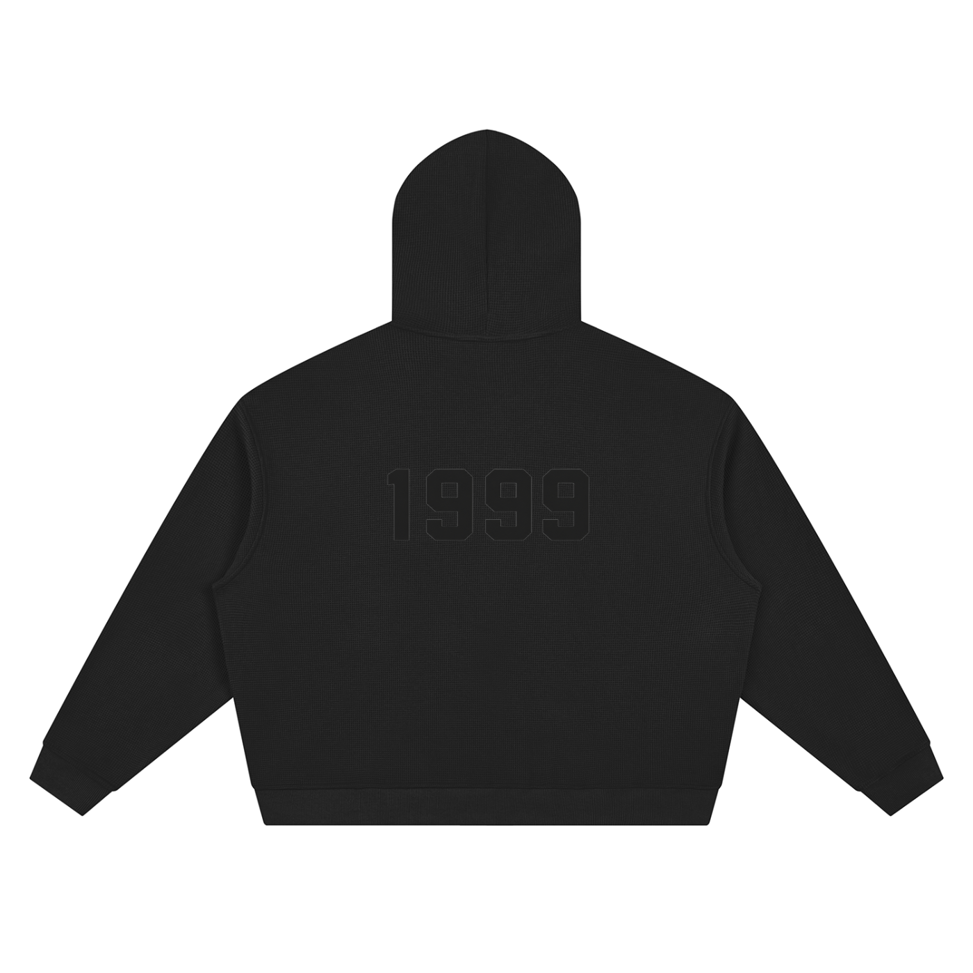 Midnight Charcoal Waffle Zip Hoodie