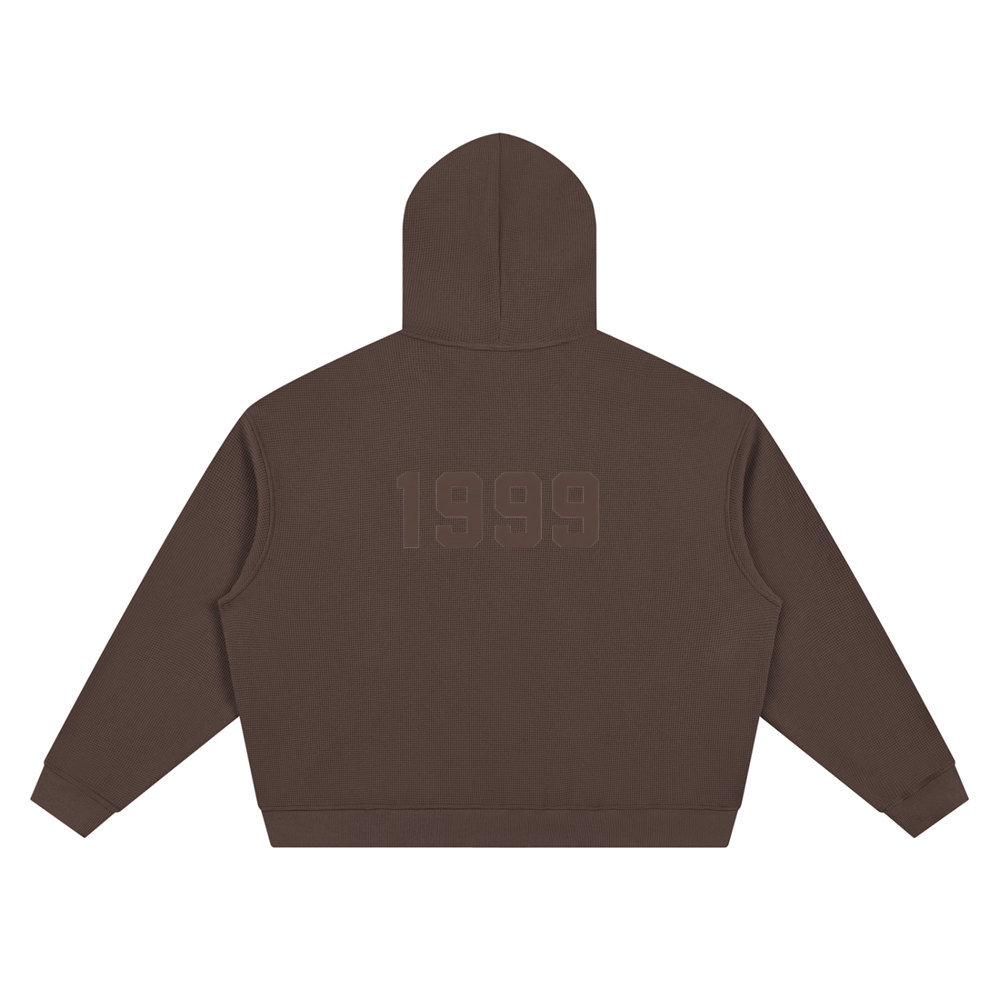 Smoked truffle  Waffle Boxy Full Zip Hoodie